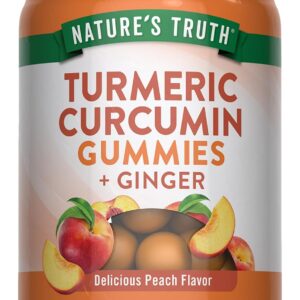 Nature's Truth Turmeric and Ginger Gummies | 70 Count | Peach Flavor | Vegan, Non-GMO, & Gluten Free Supplement