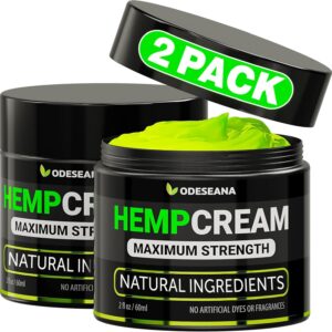 (2 Pack) Natural Hemp Cream - Maximum Strength Skin Care Gel - Cream with Hemp Oil, Arnica, MSM, Glucosamine, MSM, Aloe, Turmeric, Boswellia - Fast Absorption, Non-Greasy - 4 oz Total