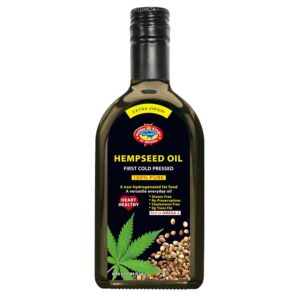 Golden Kings of Ukraine Pure Hemp Seed Cooking Oil - Extra Virgin Cold Pressed Oil - Unrefined and Non-Deodorized 11.83 OZ