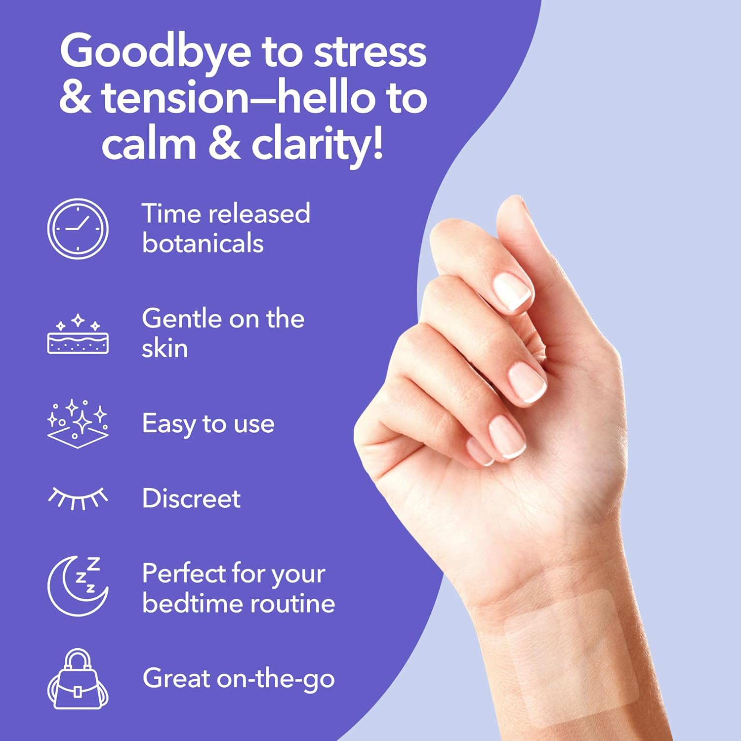 Laki Naturals Relax Patch (Pack of 8) | Natural Plant-Based Ingredients for Stress and Worry | Calming Formula for Better Sleep - Image 3