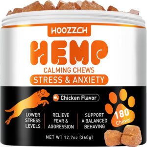 Calming Chews for Dogs - Anxiety Relief Treats Helps with Advanced Stress Relief, Separation Aid, Barking, Composure, Promote Relaxation - All Ages & Sizes, 180 Chews