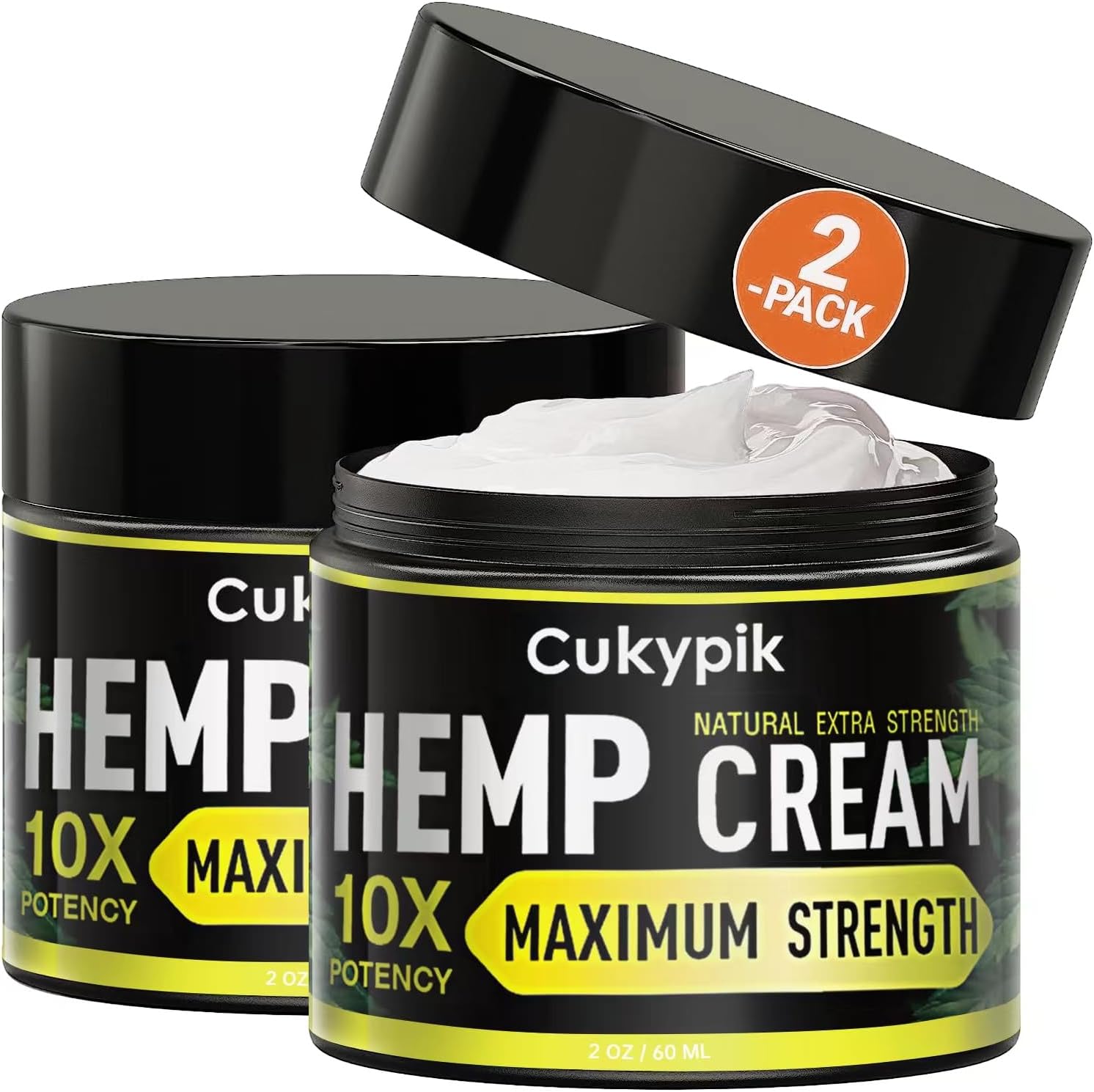 2 Pack Hemp Cream - Hemp Oil & Arnica Cream,All Natural Instant Menthol 2oz