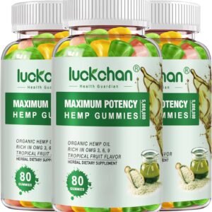 Hemp Gummies for Pain, Sleep, Anxiety - (3 Packs) Extra Strength Supplement with Pure Hemp Oil Extract - 100% Natural Bear Hemp Gummy for Adults