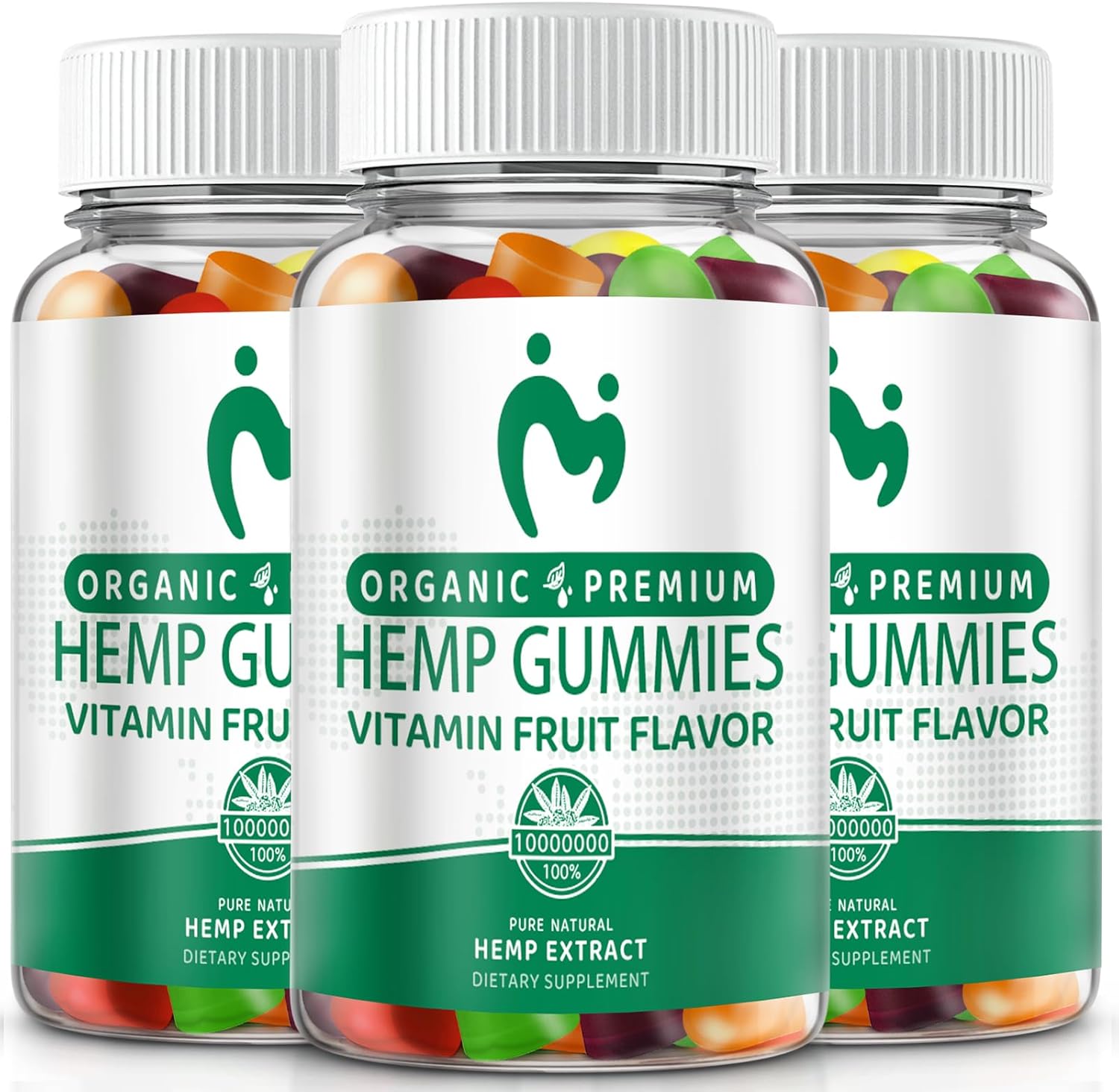 Hemp Gummies 3 Pack Vegan Low Sugar Edible for Adults