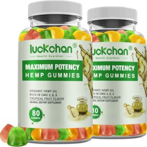 Hemp Gummies High Potency - (2 Packs) Pure Extra Strength Organic Hеmp Oil Gummies for Sleep, Pain, Anxiety - 100% Natural Bear Hemp Gummy for Adults