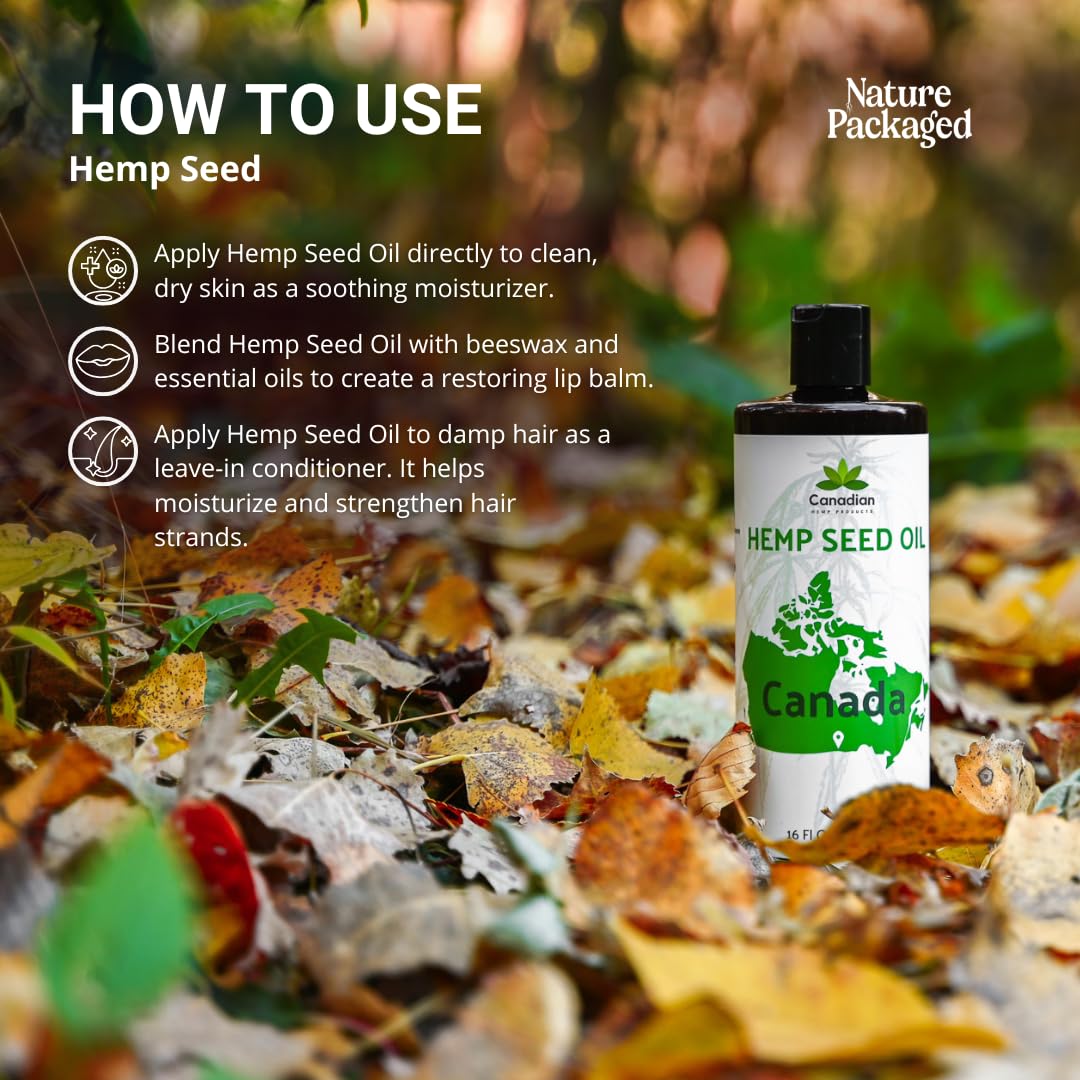 Hemp Seed Oil for Skin, Hair and Body Direct from Hemp Oil Canada - Cold Pressed Hemp Seed Oils - 16oz (Pack of 1) - Image 7