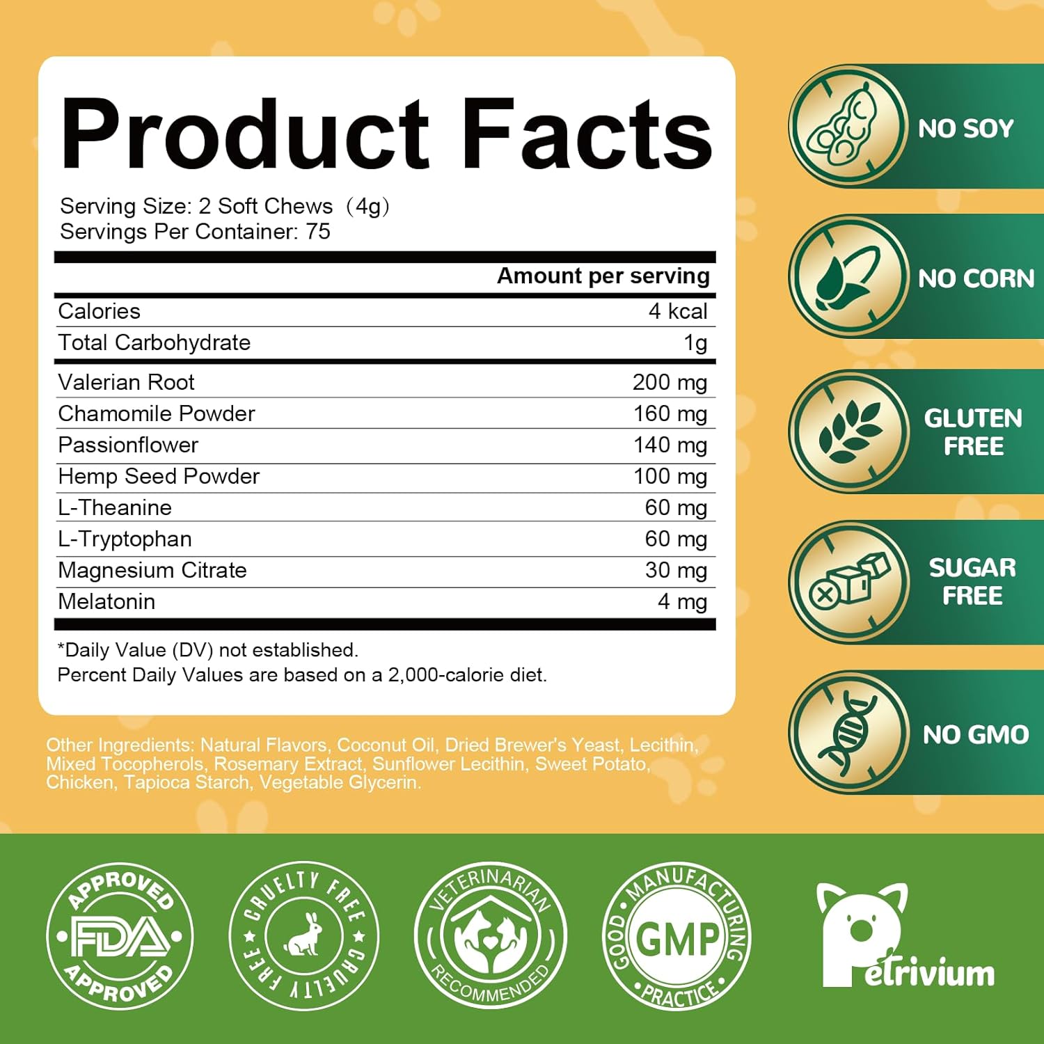 Hemp Calming Chews for Dogs, Calming Bites with Hemp Oil - Anti-Anxiety & Stress Relief Treat for Dogs Puppy Melatonin Sleep Aid Calm Dog with Separation, Noise,Thunder, Barking - 150Ct - Image 8