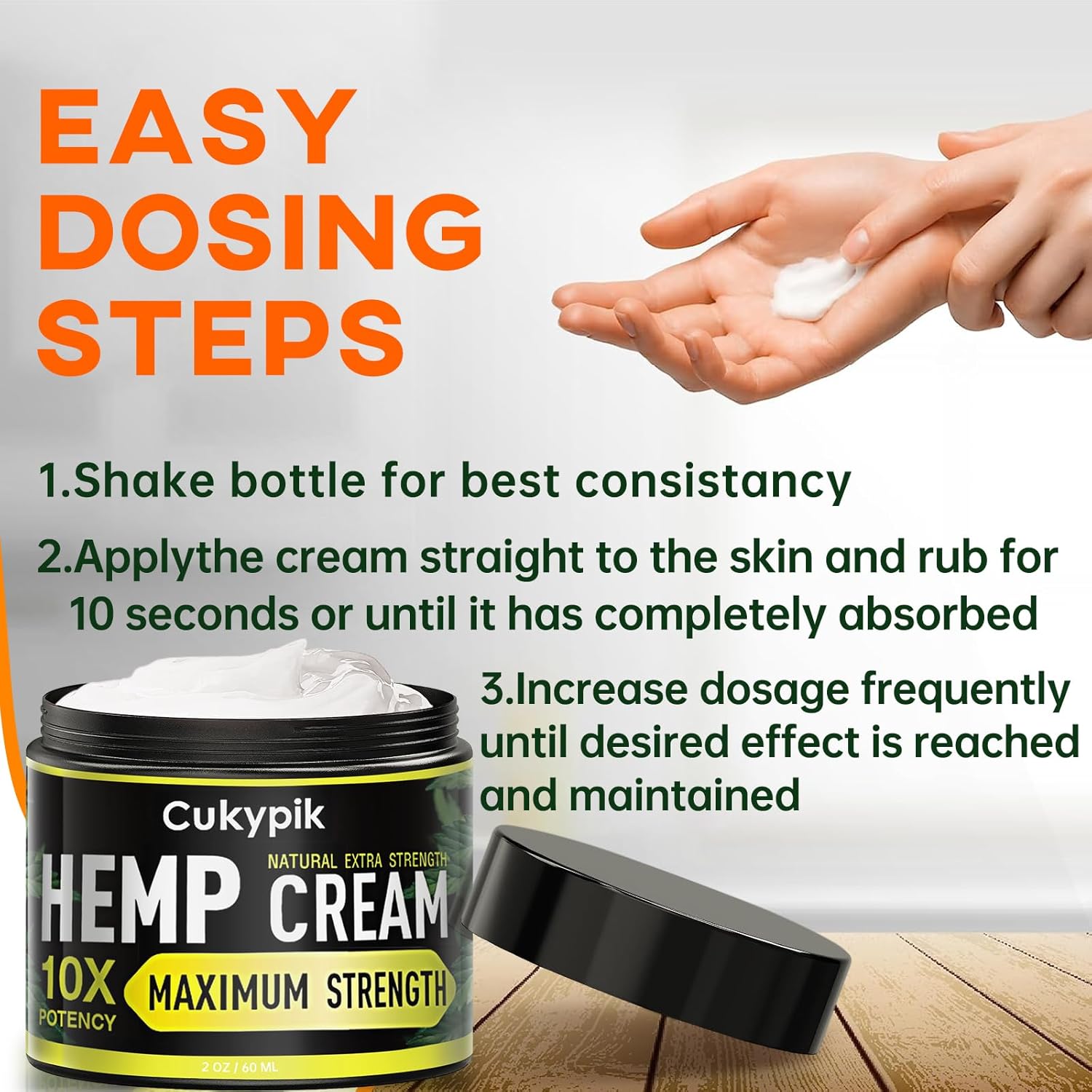 2 Pack Hemp Cream - Hemp Oil & Arnica Cream,All Natural Instant Menthol 2oz - Image 4