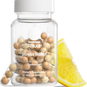 Ritual Stress Relief Supplement Shoden® Ashwagandha, Suntheanine® L-Theanine, and Saffron as affron®* BioSeries with 8-Hour Release to Support Natural Cortisol Response and Promote Calm, 30 Day