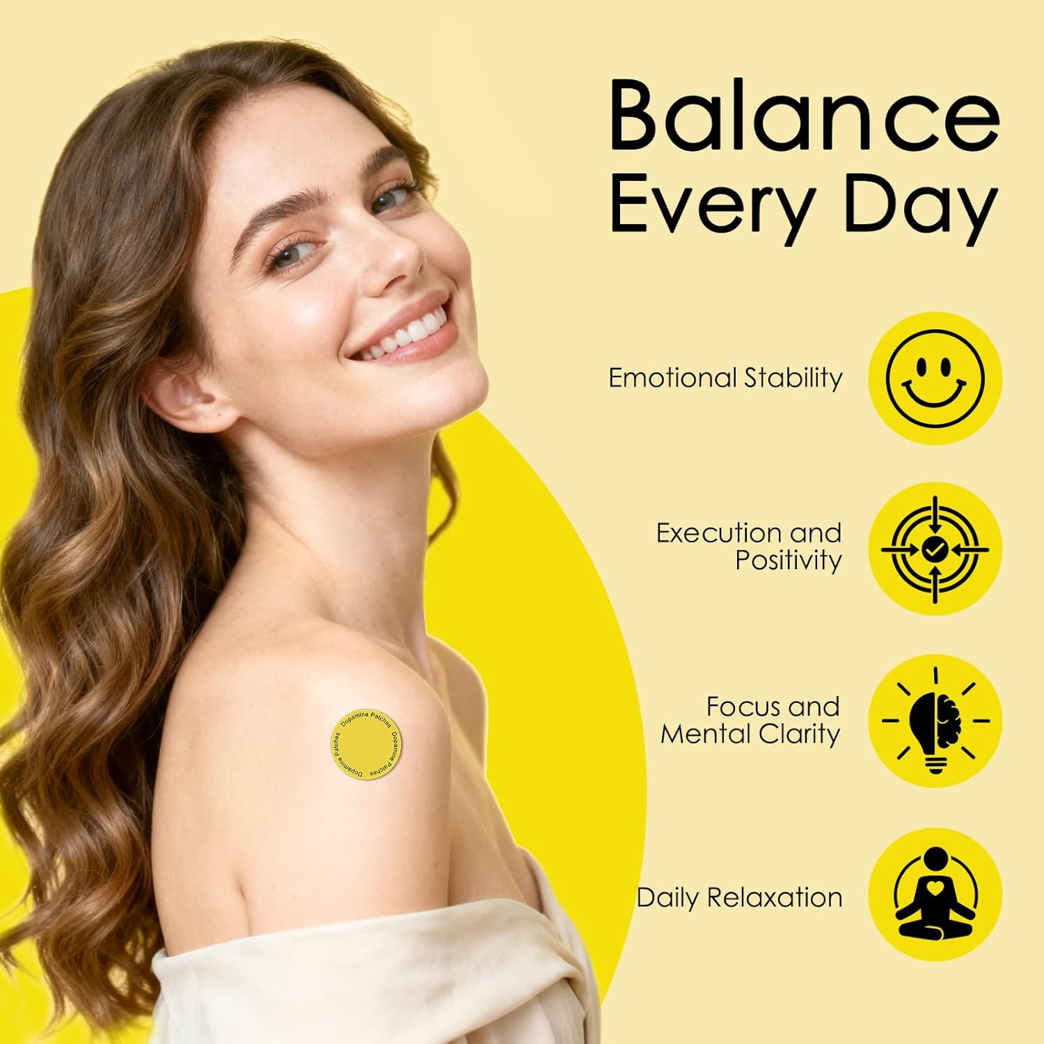 Dopamine Patches, Extra Strength Plant-Based Formula, Vegan Mood Balance Patch for Men and Women, 30 Count - Image 2