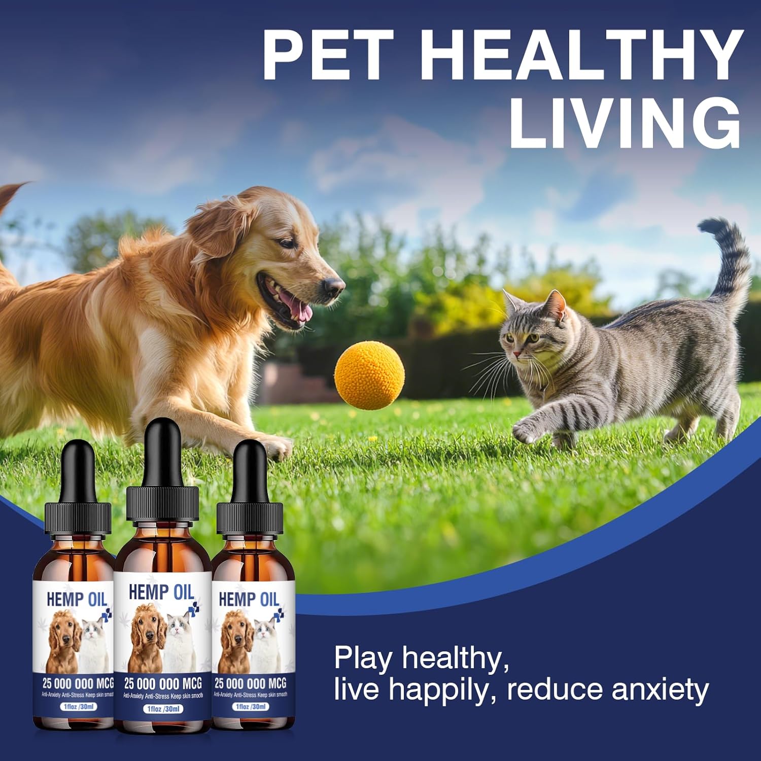 Hemp Oil for Dogs and Cats 3 Pack - Natural Calming Drops for Anxiety Stress Relief Relieves Pain Skin Irritation Joint Inflammation Promotes Relaxation Sleep Rich in Omega 3 6 9 for Skin Coat Health - Image 8