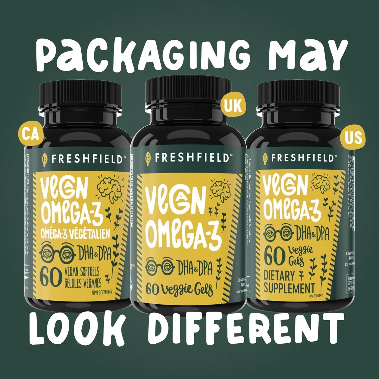 Freshfield Vegan Omega 3, Algae (Algal) Oil, Fish Oil Free Company, Third Party Tested, Carrageenan Free, DHA Supplement w/DPA, Plant Based Omega. Supports Heart, Brain, Joint Health - Image 7