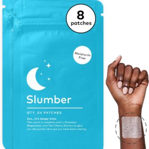 The Good Patch Slumber Sleep Patch Support, Melatonin Free, Sustained Release, Natural Patch with L-Theanine, Magnesium, Tart Cherry Extract, Plant Powered Wearable Wellness (8 Total Patches)
