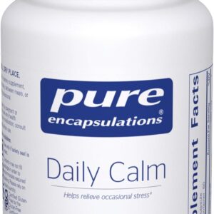 Pure Encapsulations Daily Calm - Vegan Stress & Sleep Support Supplement - Contains Ashwagandha, Saffron, GABA & L-Theanine - Non-GMO, Soy-Free & Gluten-Free - 60 Capsules