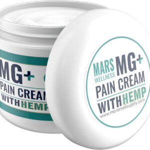 MARS WELLNESS MG+ Hemp Pain Cream (4 oz) - Maximum Strength Arnica & Magnesium Cream for Sore Legs, Joints & Muscle Cramps - Unisex Adults