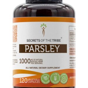 Secrets of the Tribe Parsley 120 Capsules, 1000 mg, Parsley (Petroselinum crispum) Dried Leaf (120 Capsules)