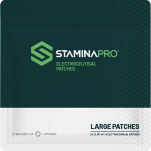 STAMINAPRO Patch - Water-Resistant Athletic Adhesive, Electroceutical Relief - Versatile Active Comfort, Long Lasting - Back, Joints, Knees, Hamstrings - 24 Pack (Large Tan Patches)