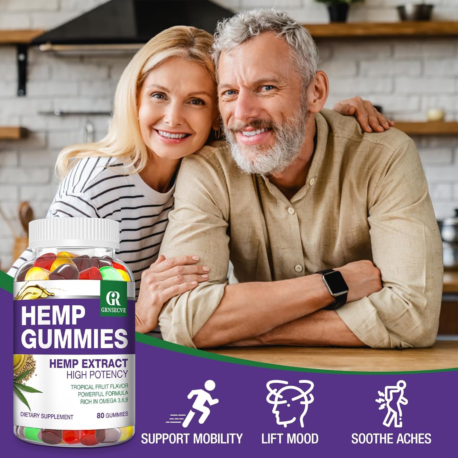 Hemp Gummies for Sleep, Pain, Anxiety - High Potency Pure Extra Strength Hemp Oil Infused Gummy Bears - 100% Natural Sleep Gummies Edibles for Adult (2 Packs) - Image 5