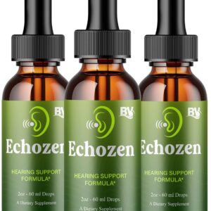 BLUE VIBE EchoZen Liquid Drop Supplement Advanced Maximum Strength Overall Ear Health & Wellness Support, Echo Zen Premium Daily Hearing Management & Overall Support (3 Pack - 6oz / 180ml)