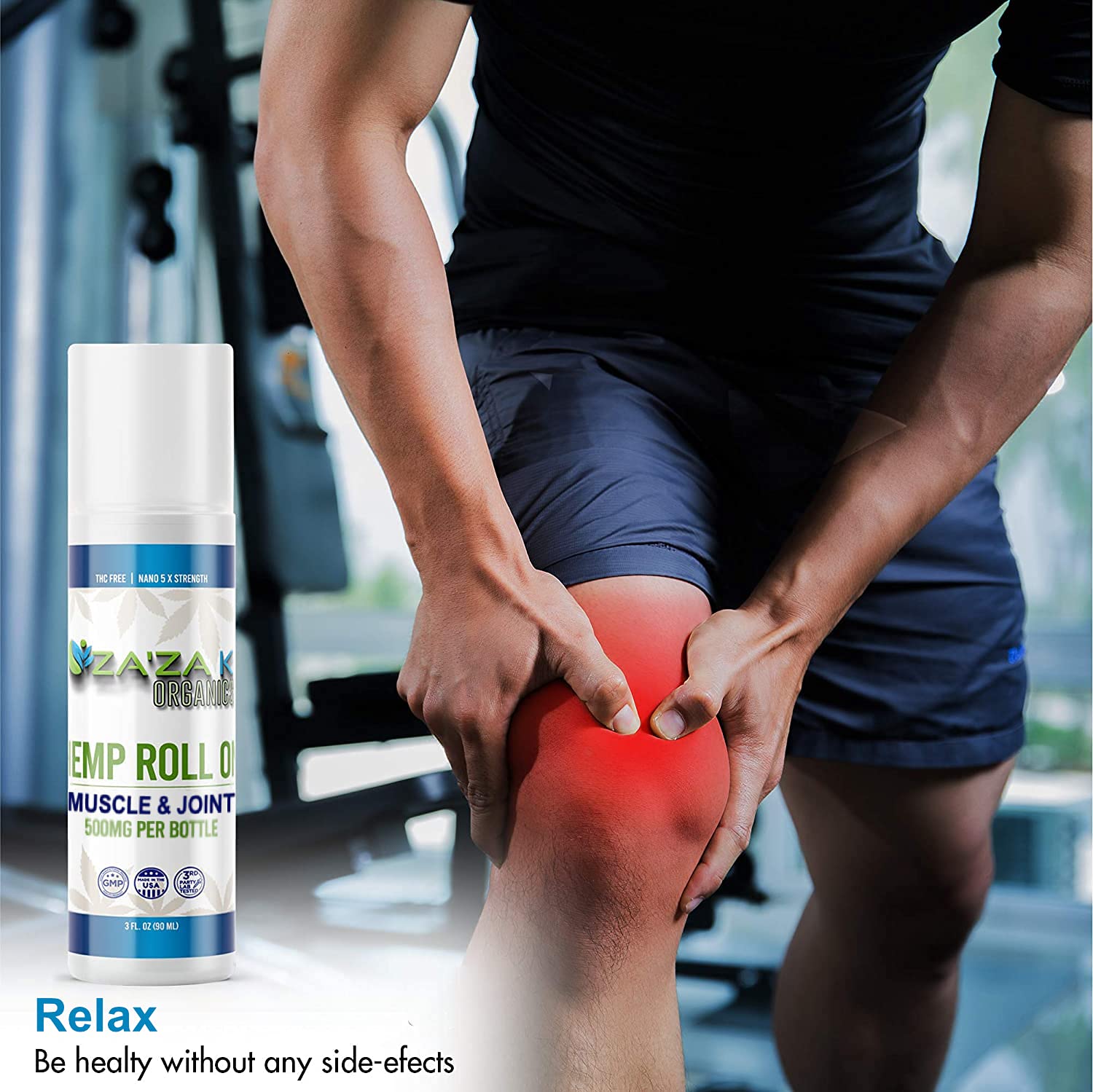 500mg Hemp Relief Roll-On Gel, ZA'ZA K ORGANICS - USA Made - Faster Acting, Longer Lasting. 3 oz - Image 3
