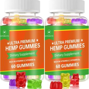 (2 Pack) Hemp Gummies, Fruity Edibles Gummy Advanced 100% Natural High Potency Hemp Seed Extract Gummies - 120 Gummies