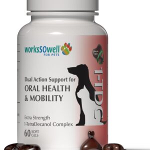 1TDC WorksSoWell Dual Action Hip and Joint Supplement for Dogs & Cats - for Large & Small Breed - Great for Oral Health, Stamina Recovery & Arthritis Pain Relief -60 ct