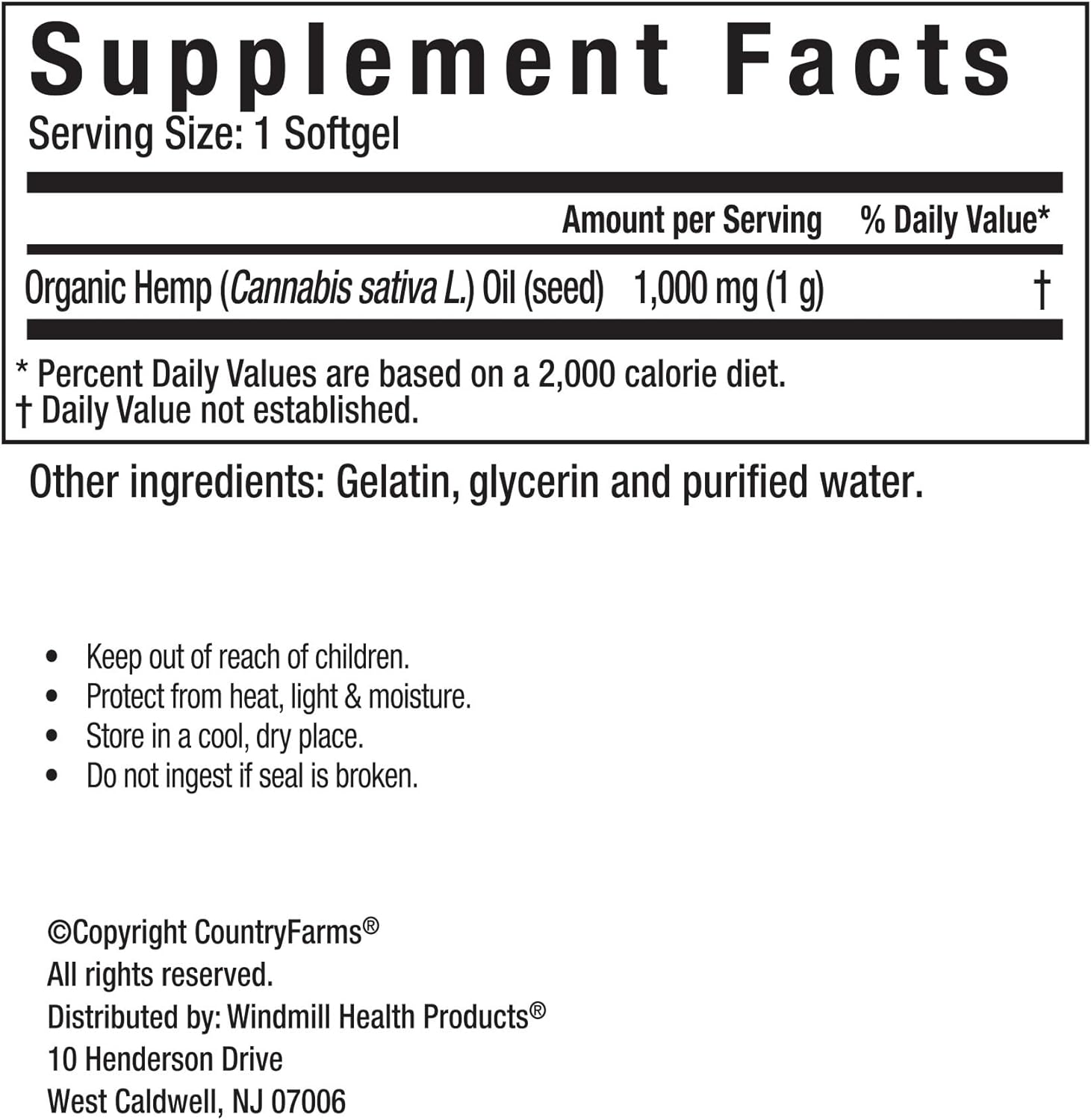 COUNTRY FARMS Hemp Seed Oil 1000mg, Rich in Omega, ALA and GLA, Immune Support, 90 Count - Image 2