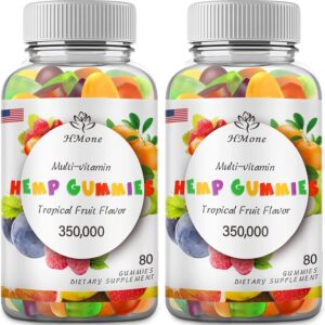 Hemp Gummies for Pain Sleep,Anxiety Extra Strengthen High Potency with Pure Natural Organic Hemp Oil Extract Vegan Edible Low Sugar - 2 Pack
