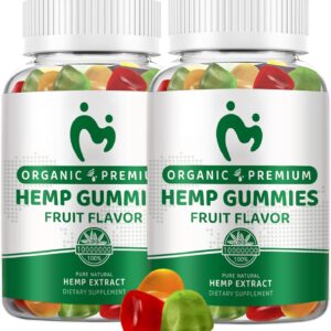 (2 Pack) Hemp Gummies for Sleep, Pain, Relaxation & Anxiety - 100% Natural Pure Extra Strength - Organic Hemp Oil Extract Edible Vegan Low Sugar Hemp Gummy for Adults
