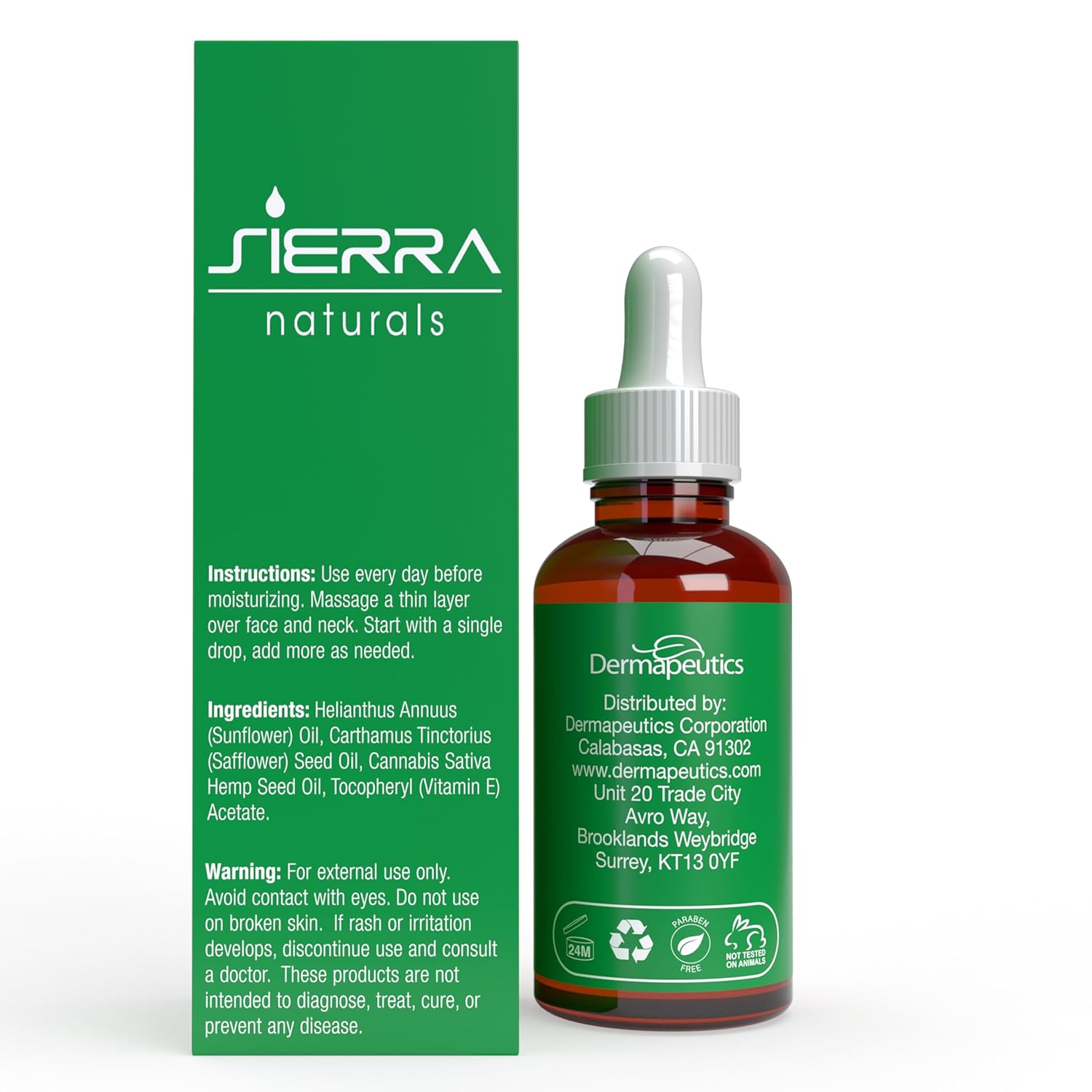 Sierra Naturals Hemp Seed Oil, Benefits for Skin Hemp Seed, Great for Beauty Anti-Oxidant Anti-Aging Moisturizing Hydrating with Vitamin E (1oz) - Hemp Oil - Image 2