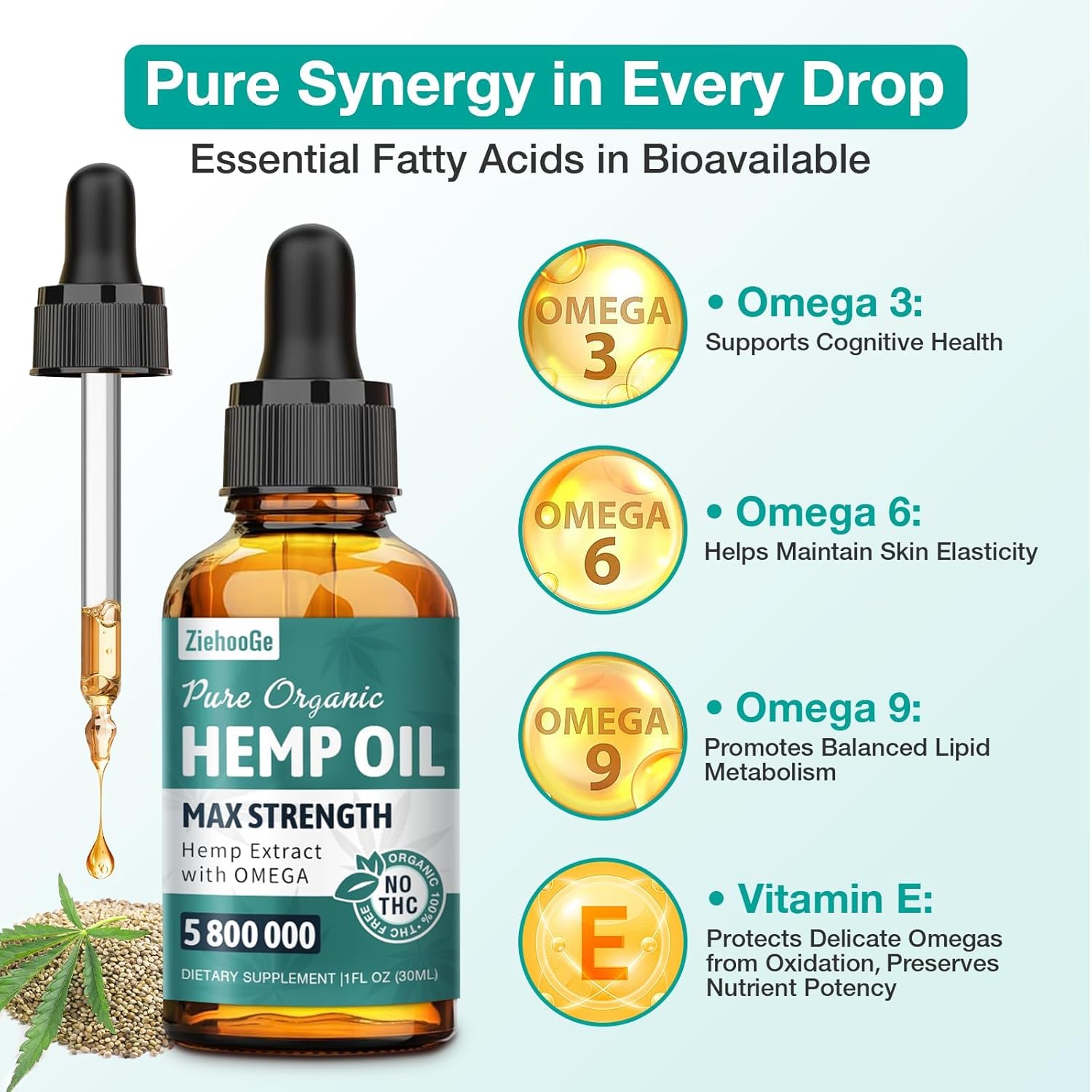 Hemp Oil Drops 3 Pack - Maximum Strength 100% Natural Hemp Oil Organic Supports Relaxation - Image 2