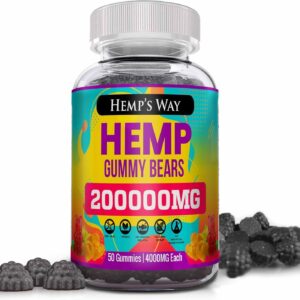 Natural Hemp Gummies 1 Pack High Potency - Vegan Hemp Oil Infused Supplement Edibles Performance L-Theanine GABA Ashwagandha Focus Calmwell Bloom Favorite Gummy