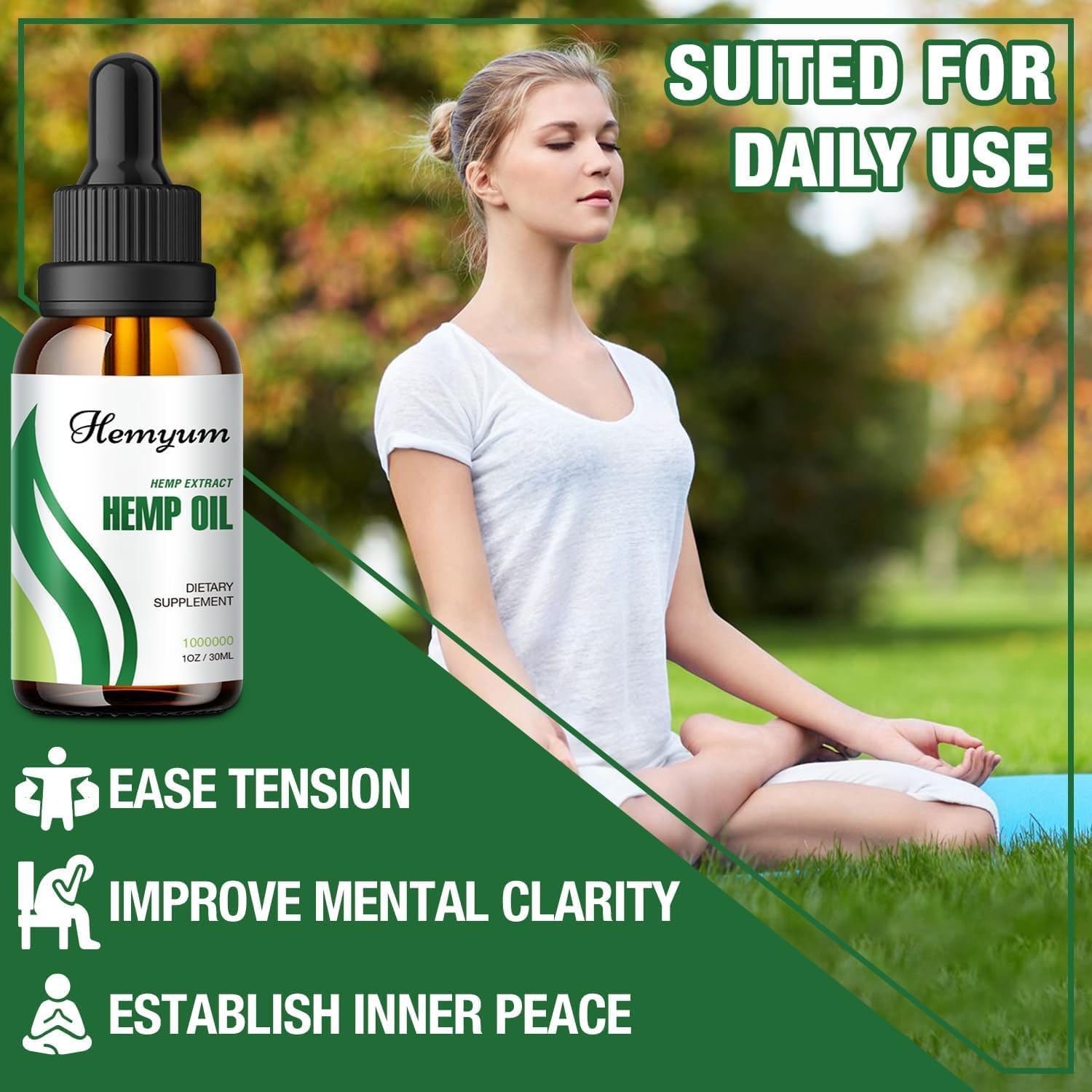 (3-Pack) Hemp Oil Drops High Potency - for Sleep,Pain,Anxiety Relax Maximum Strength Natural Hemp Oil - Organic Hemp Oils Extract Relief Good Mood - Image 5