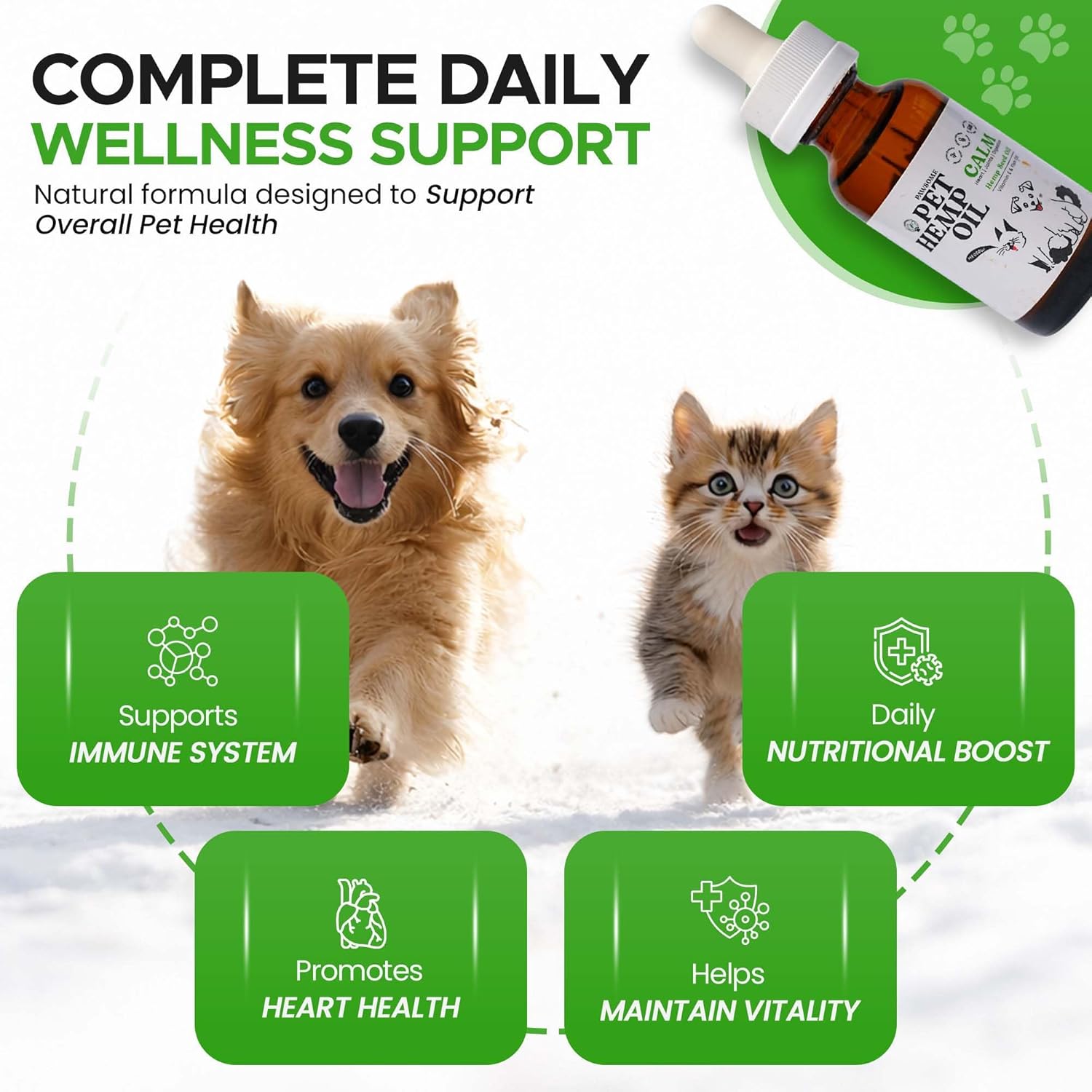 Hemp Oil for Dogs and Cats – Helps with Skin, Coat & Health – Premium Fish Oil Blend – Improves Immune System & Нiр Jоint Hеalth - Natural Ingredients - Made in USA (1oz) (Pack of 1) - Image 5