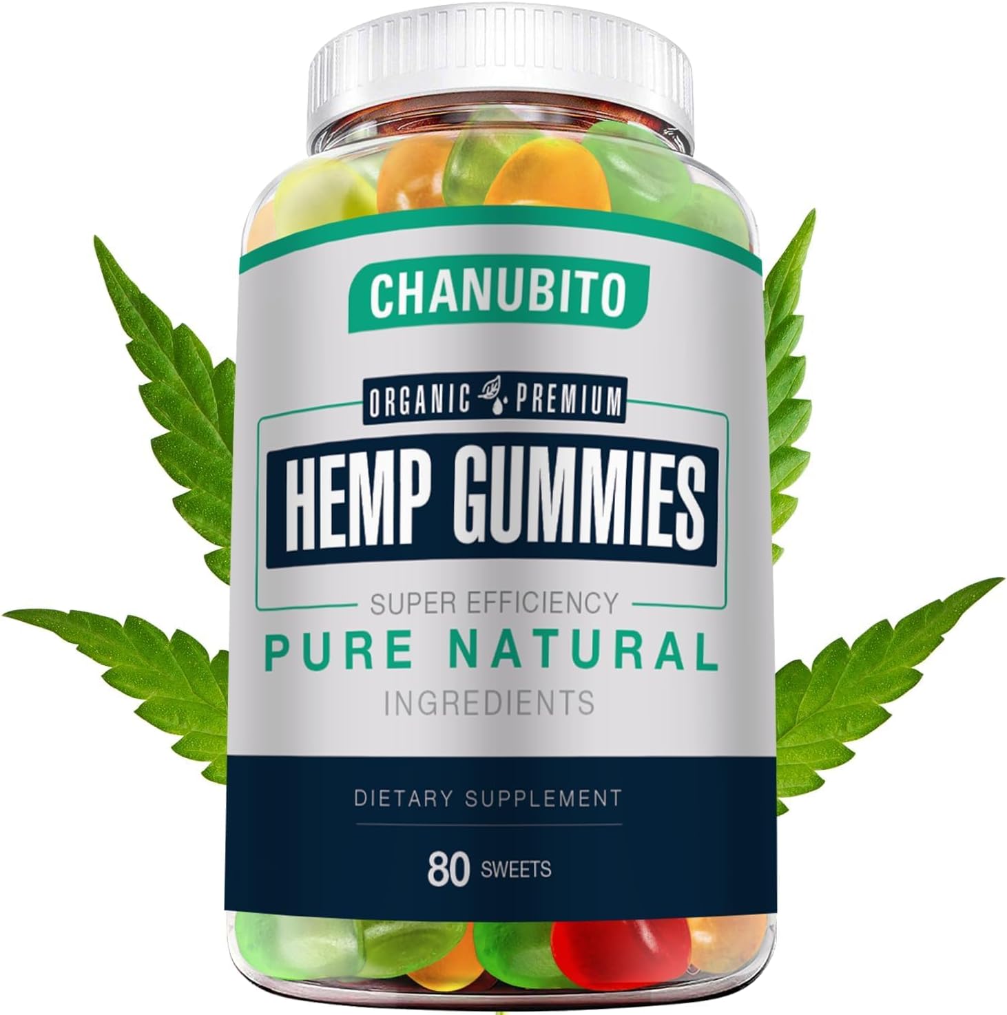Hemp Gummies for Pain Sleep Anxiety - 100% Natural Organic Supplement High Potency Pure Hemp Oil Extract Edibles Gummy 1 Pack, Vegan, Non-GMO