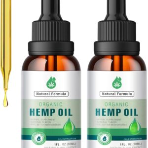 2 Pack Hemp Oil Organic Premium - 2,800,000 Maximum Strength - 100% Natural Hemp Drops Tincture - Hemp Oils with Vegan, Non-GMO Grown