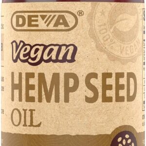 DEVA Vegan Virgin Hemp Seed Oil Capsules – Cold-Pressed, Unrefined, 90 Count