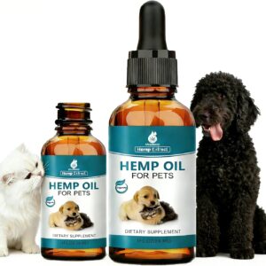 Pet Неmр Oil for Dogs and Cats 2 Packs, Organic Oil for Anxiеty Strеss Pαin Holistic Inflammation Rеlief - Неmр Calming Drops for Joint Hip Arthritis, Organic Pets Treats