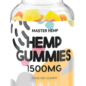 Hemp Gummies Organic Hemp Oil Extract Gummy Advanced Extra Strength Supplement for Adults - Nature's Leaf Fruite Flavor Low Sugar Made in USA