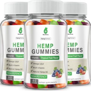 Hemp Gummies for Pain, Sleep, Anxiety - 3 Packs Hemp Gummy 100% Natural Organic Extra Strength High Potency with Pure Hеmp Oil Extract Vegan Bear Candy