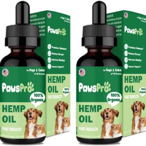 Hemp Oil for Dogs and Cats - Helps Pets with Anxiety, Stress, Sleep - Calming Drops for Pet - Support Hip and Joint Health - Fast Results (2 Pack)