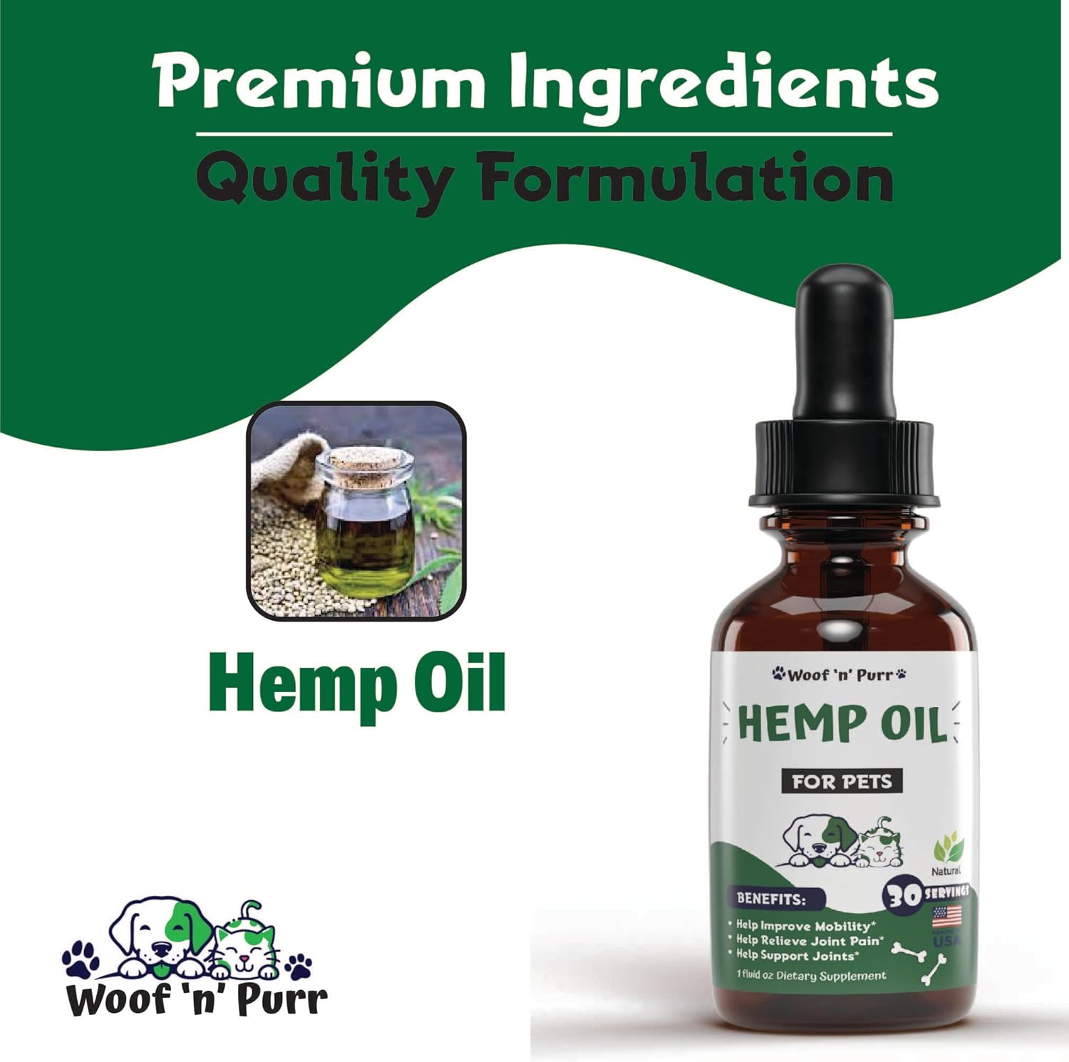 Hemp Oil for Dogs & Cats - Pet Hemp Oil for Dogs - Hemp Oil for Cats - Hemp for Dogs - Hemp for Dogs Anxiety and Stress Relief - Dog Hemp Oil - Hemp for Cats - Hemp Oil for Dogs Pain Relief - 1 fl oz - Image 4