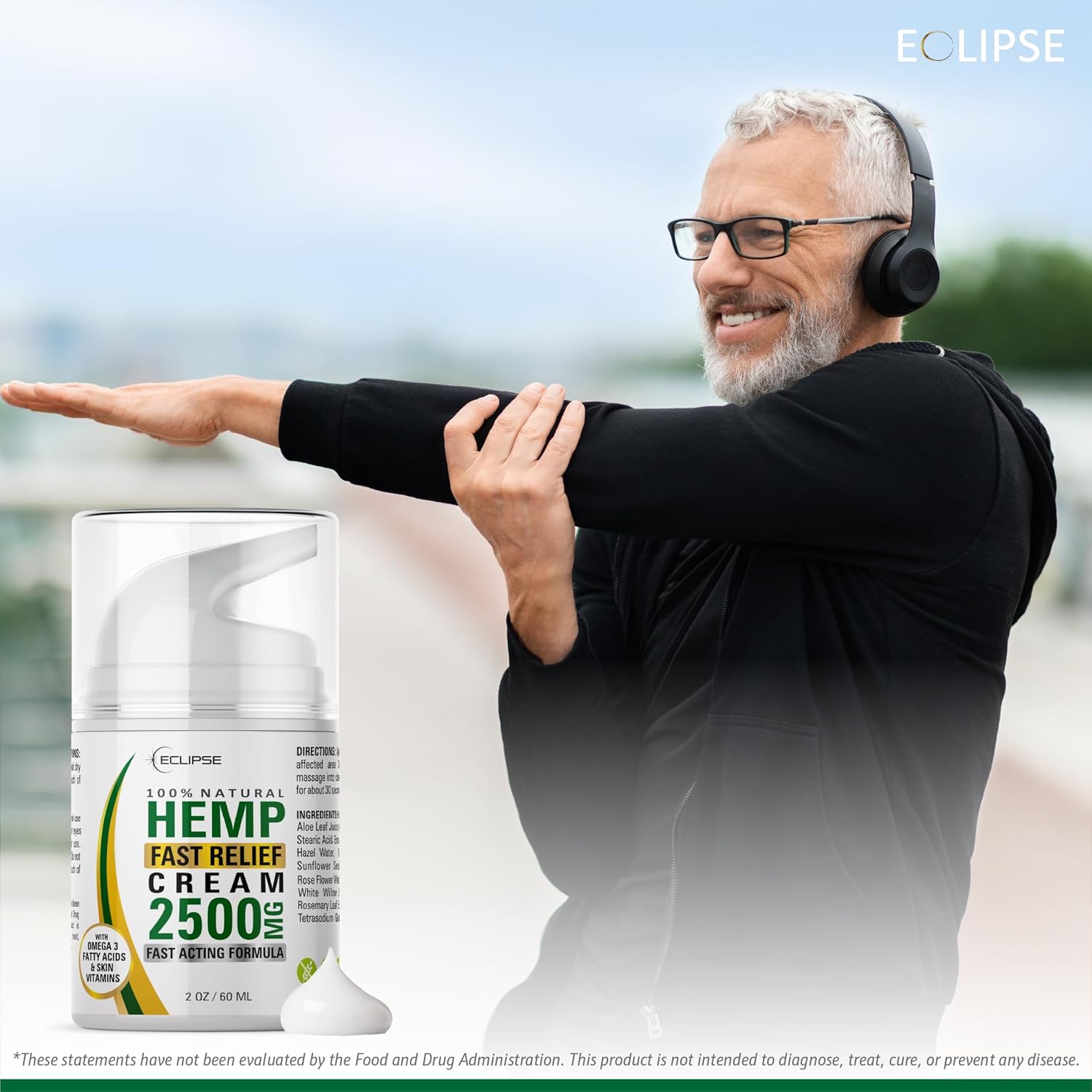 Hemp Cream by Eclipse - Natural Hemp Extract Cream - Made in USA - 2 Pack - Image 4