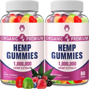 Hemp Gummies High Potency Edible Bear Gummy for Adults Vegan (2 Packs)