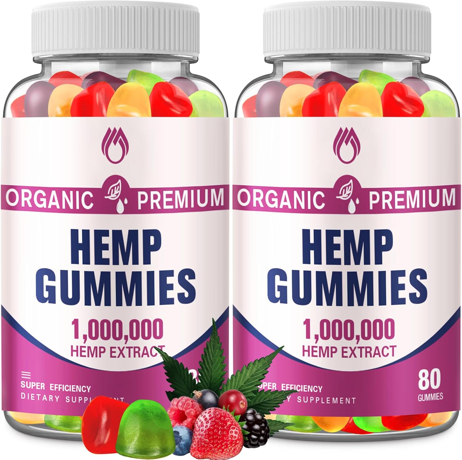 Hemp Gummies High Potency Edible Bear Gummy for Adults Vegan (2 Packs)
