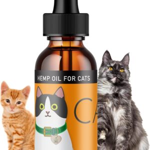 Calm Drops for Cats - Lavender Hemp Oil Blend for Balance During Fireworks, Travel, Alone Time, & New Environments - USDA Organic Cat Calming Drops - New & Improved Formula - 2 oz