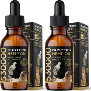 Busters Organic Hemp Oil 530,000 2pack 2month Supply for Dogs and Cats Made in USA Omega Rich 3 6 and 9 Hip & Joint Health Natural Soothing Relief