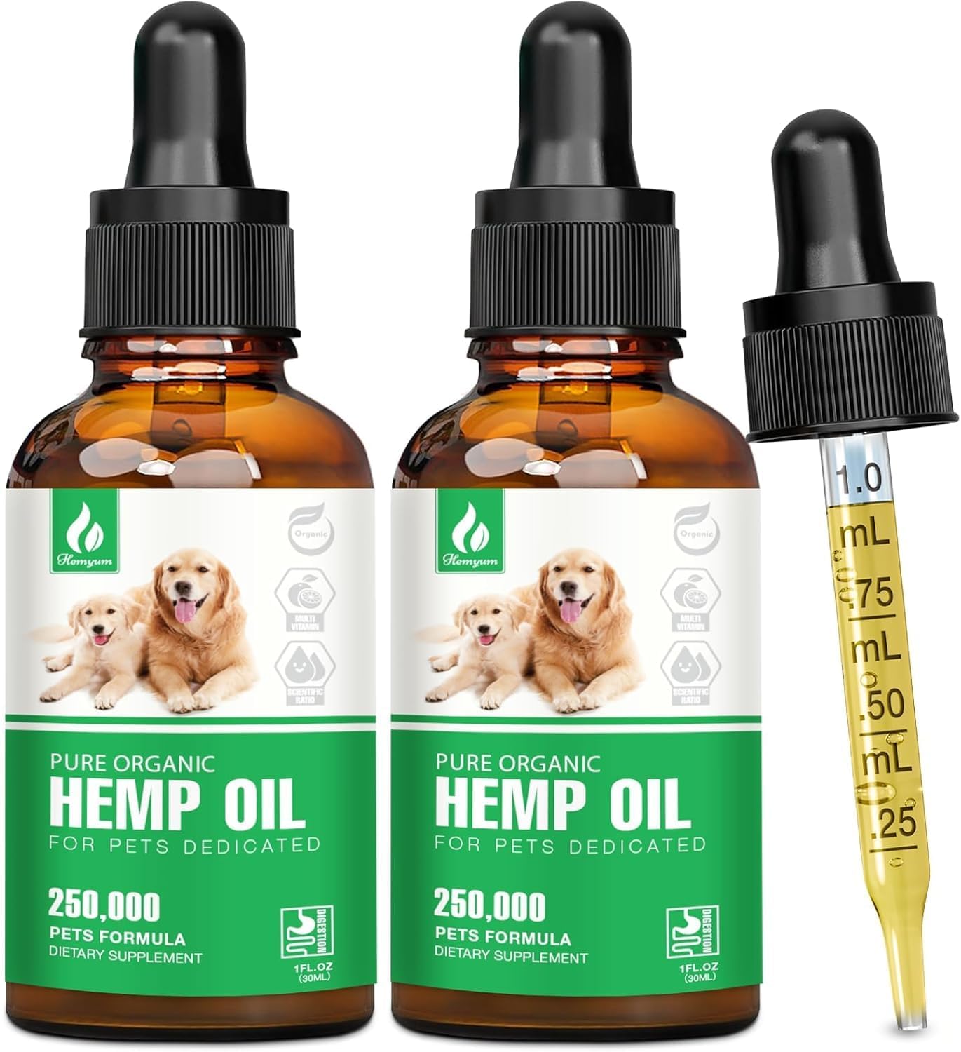 Pet Hemp Oil for Dogs and Cats,Organic Hemp Extract Drops, Sleep Aid Anxiety,Stress, Hip & Joint Pain Relief, Dog Calming Treats Rich in Omega 3-6-9, Natural Pet Hemp Oil(Natural)