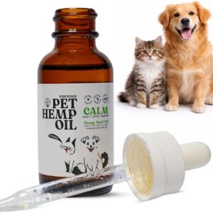 Hemp Oil for Dogs and Cats – Helps with Skin, Coat & Health – Premium Fish Oil Blend – Improves Immune System & Нiр Jоint Hеalth - Natural Ingredients - Made in USA (1oz) (Pack of 1)