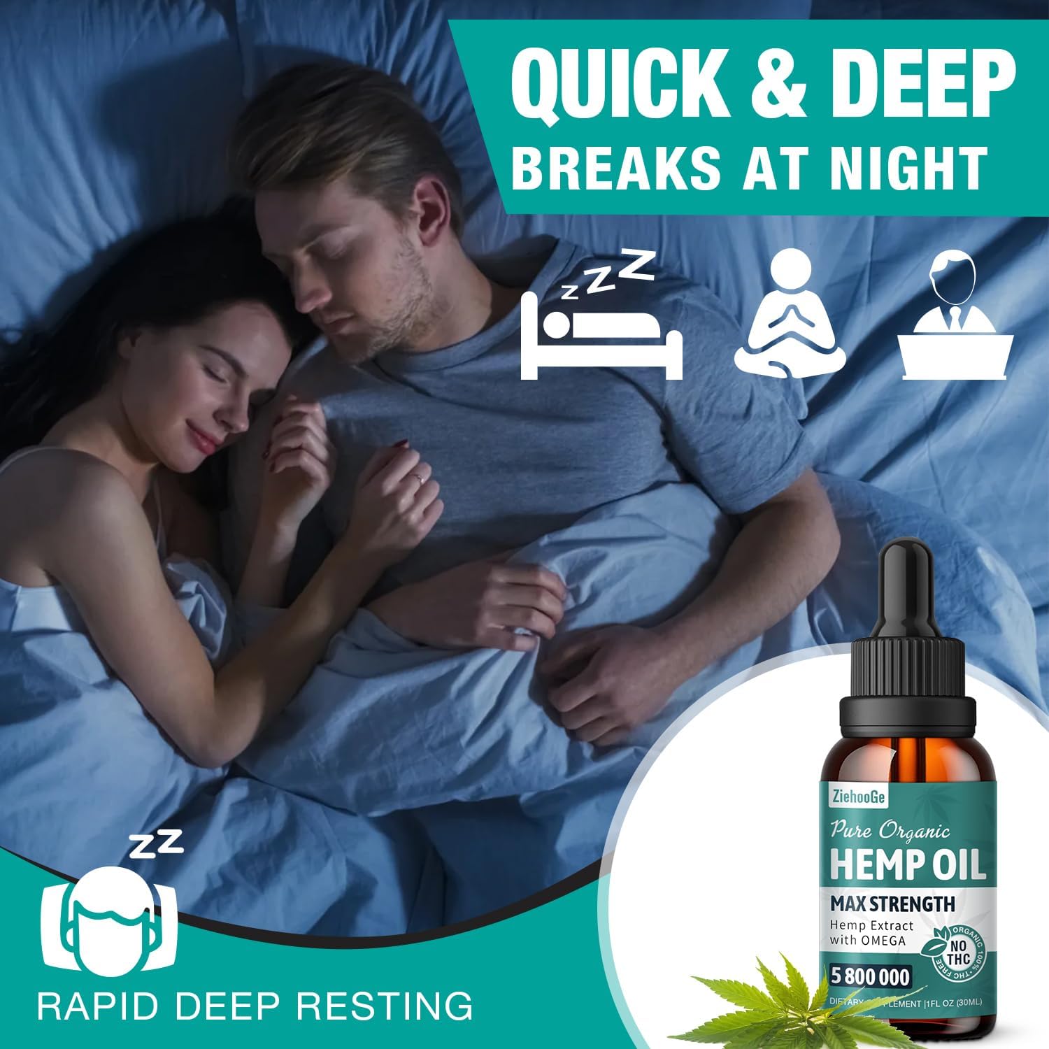 Hemp Oil Drops 3 Pack - Maximum Strength 100% Natural Hemp Oil Organic Supports Relaxation - Image 4